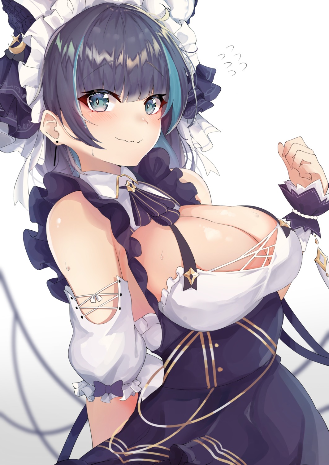 azur_lane cheshire_(azur_lane) maid meow_nyang no_bra