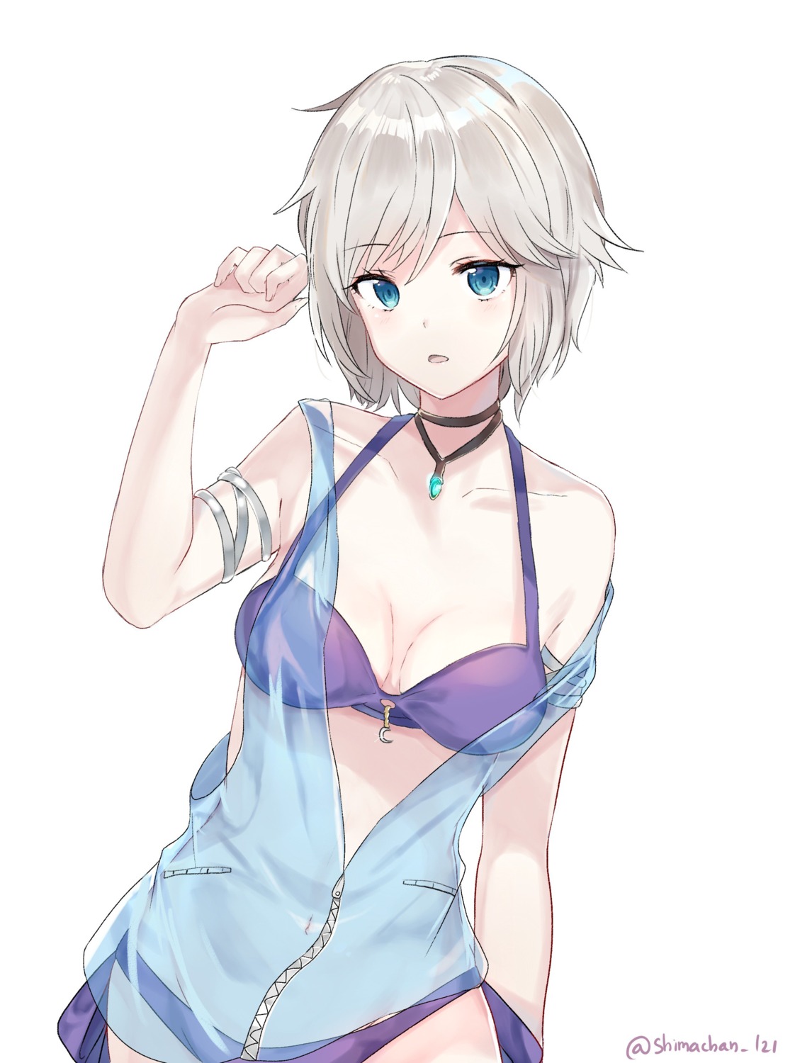 anastasia_(idolm@ster) bikini cleavage nishiro_shima open_shirt see_through swimsuits the_idolm@ster the_idolm@ster_cinderella_girls