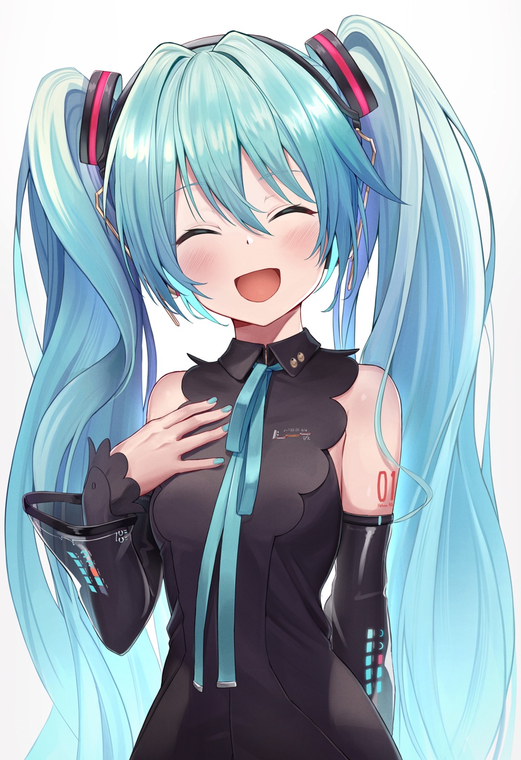 bibboss39 dress hatsune_miku headphones tattoo vocaloid