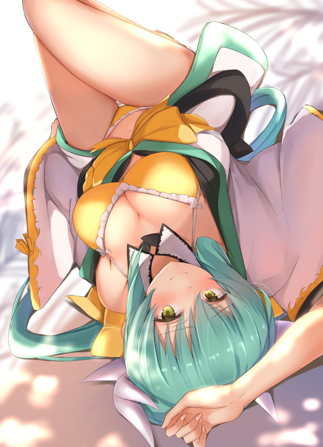 bikini cleavage fate/grand_order horns kiyohime_(fate/grand_order) maosame open_shirt swimsuits