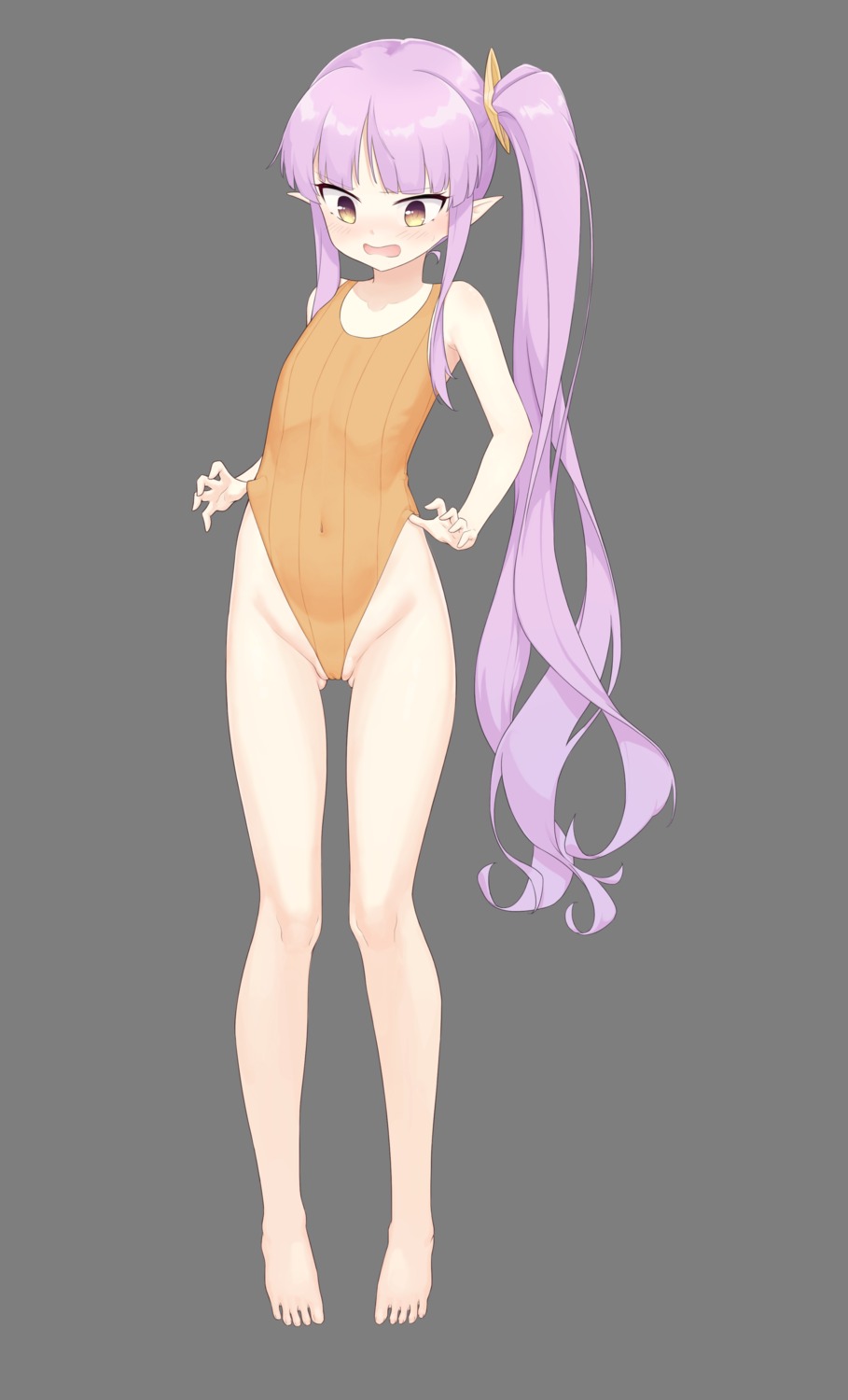 cameltoe hikawa_kyouka loli pointy_ears princess_connect! princess_connect!_re:dive ribbonsnek swimsuits transparent_png