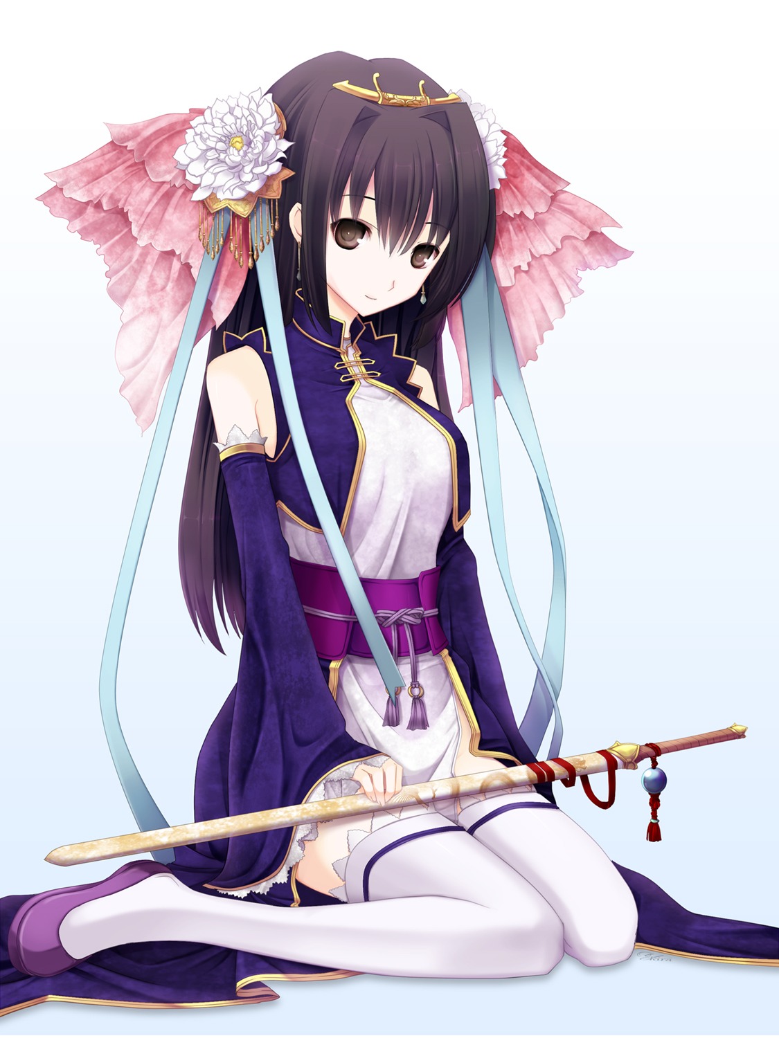 sangokushi_taisen sword thighhighs yuuki_kira