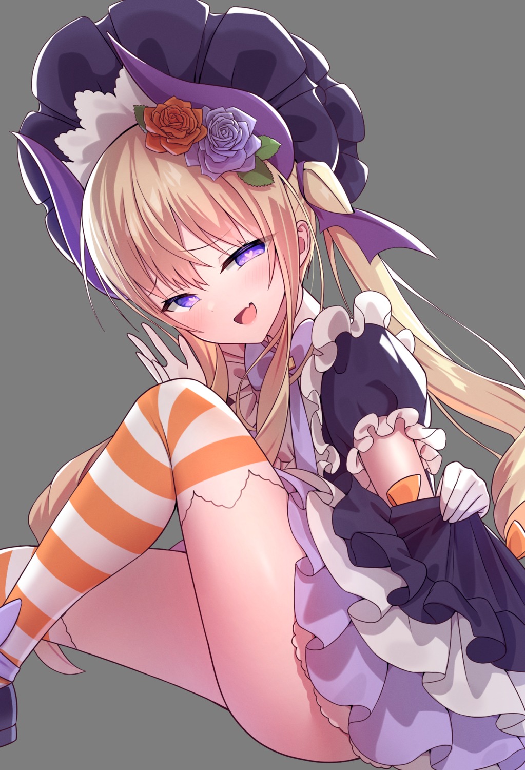 bettle_(b_s_a_n) dress halloween horns skirt_lift thighhighs transparent_png