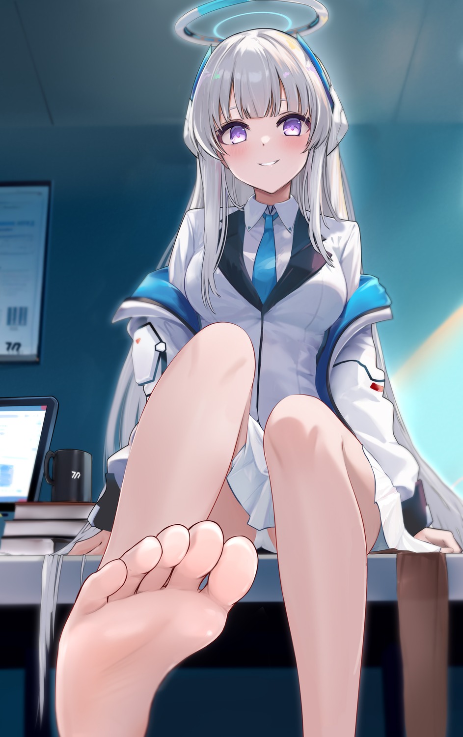 blue_archive dasiu feet halo pantsu uniform ushio_noa