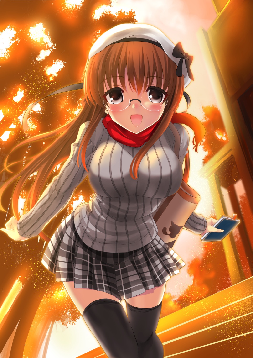 megane mirakuru sweater thighhighs