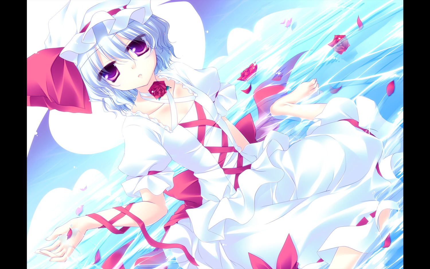 frac motomiya_mitsuki remilia_scarlet touhou wallpaper wet wings