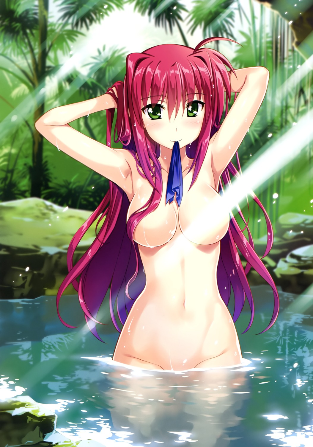 amitie_florian bathing censored fujima_takuya mahou_shoujo_lyrical_nanoha mahou_shoujo_lyrical_nanoha_reflection naked wet