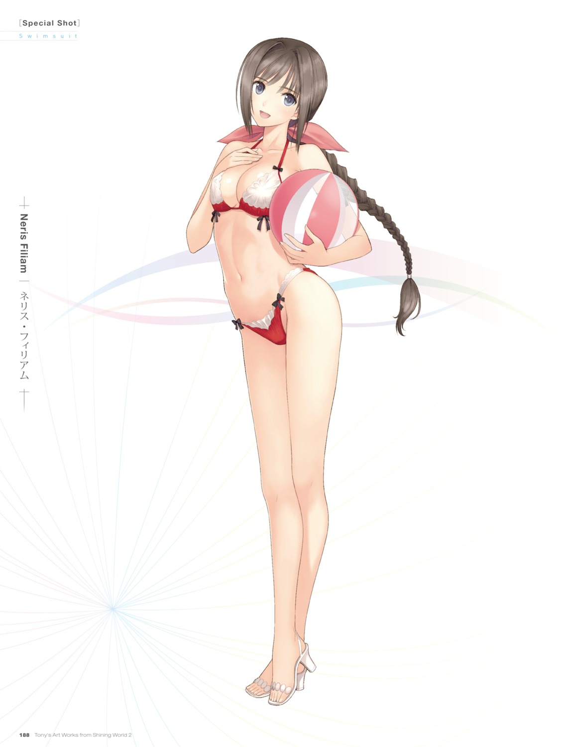 bikini cleavage digital_version heels neris_filiam sega shining_blade shining_hearts shining_world swimsuits tony_taka