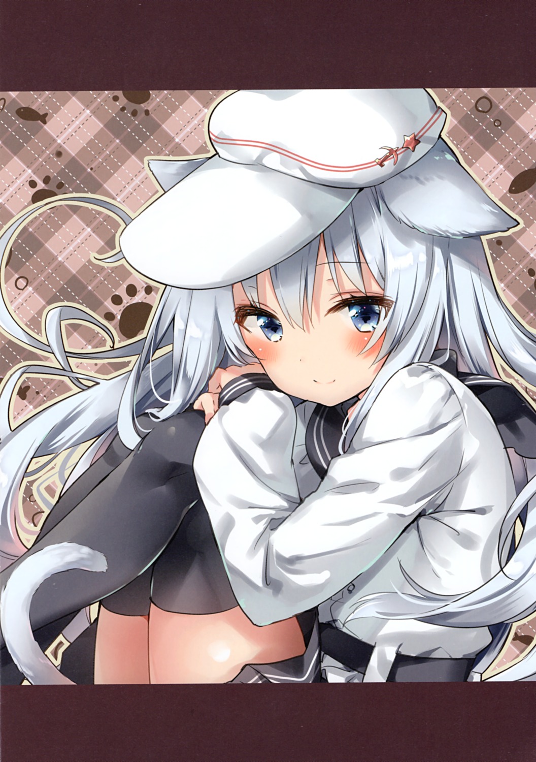 animal_ears eterna hibiki_(kancolle) kantai_collection riichu seifuku tail thighhighs verniy_(kancolle)