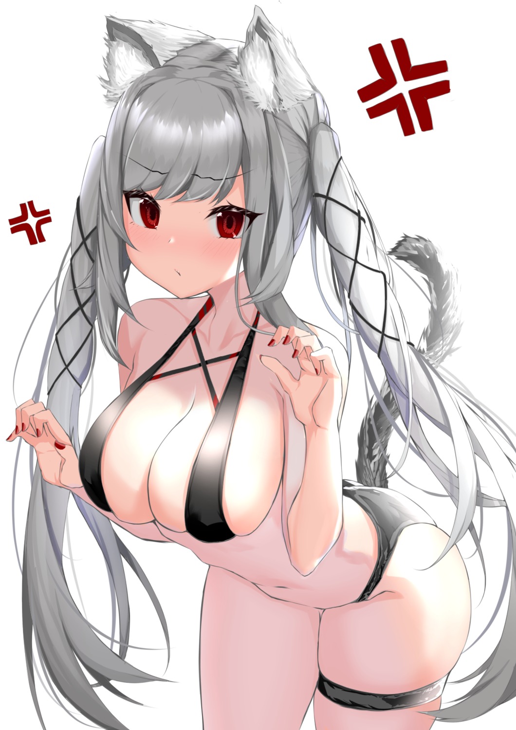 animal_ears bikini garter nephthys2356 swimsuits tail