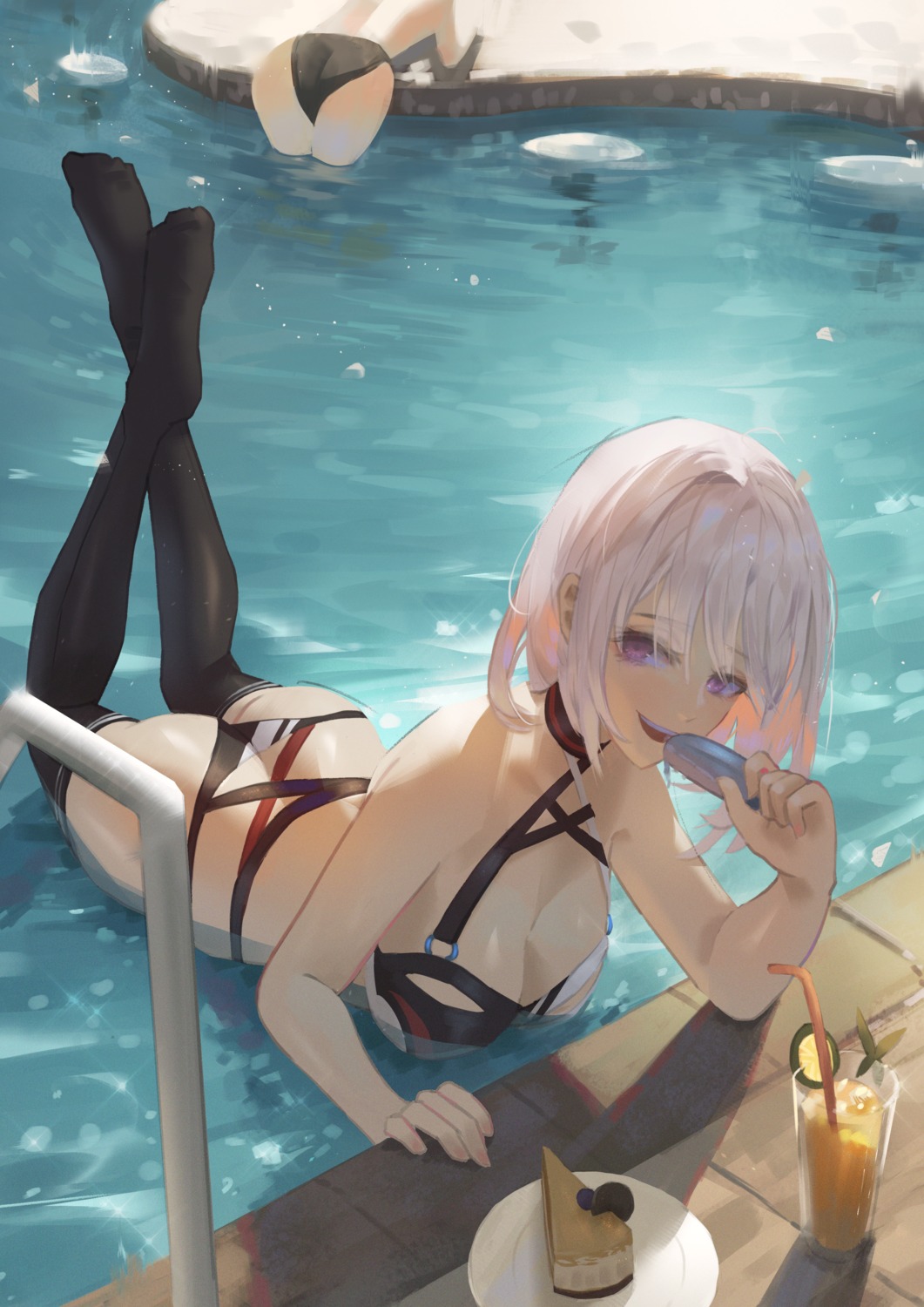 ass bikini cirilla feet girls_frontline rpk-16_(girls_frontline) swimsuits thighhighs thong