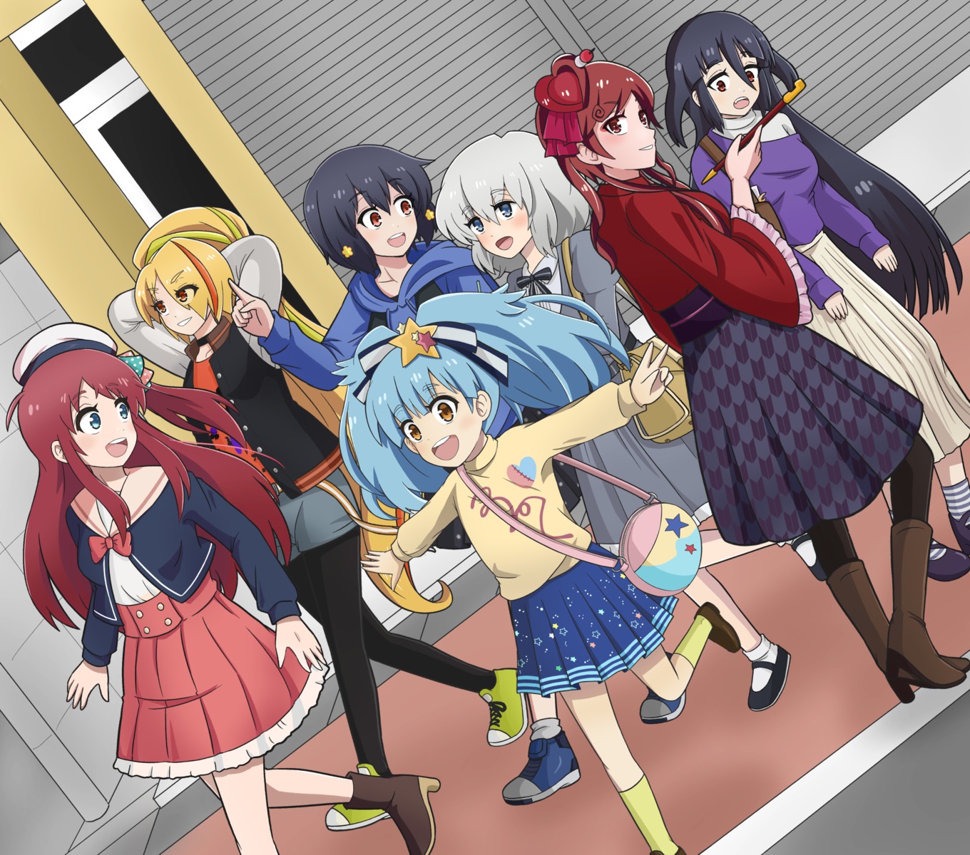 heels hoshikawa_lily japanese_clothes konno_junko minamoto_sakura mizuno_ai nikaido_saki pantyhose seifuku sweater tagme trap yamada_tae yuugiri_(zombieland_saga) zombieland_saga