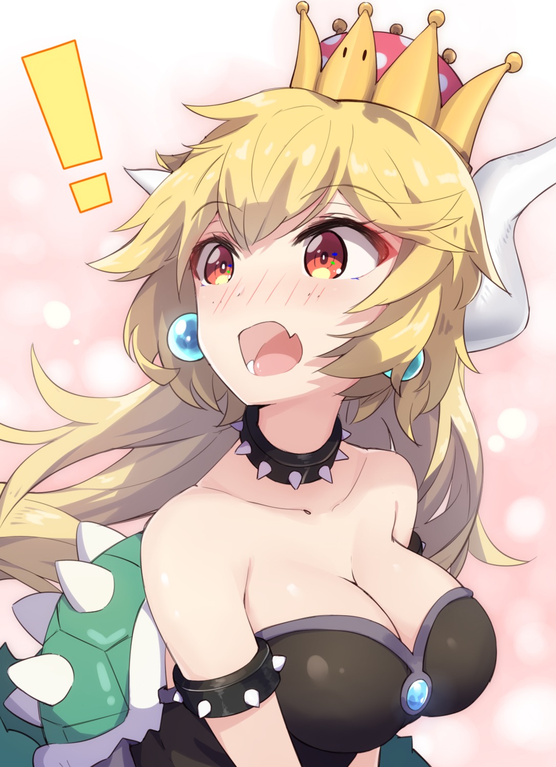 bowsette cleavage horns new_super_mario_bros._u_deluxe zhayin-san