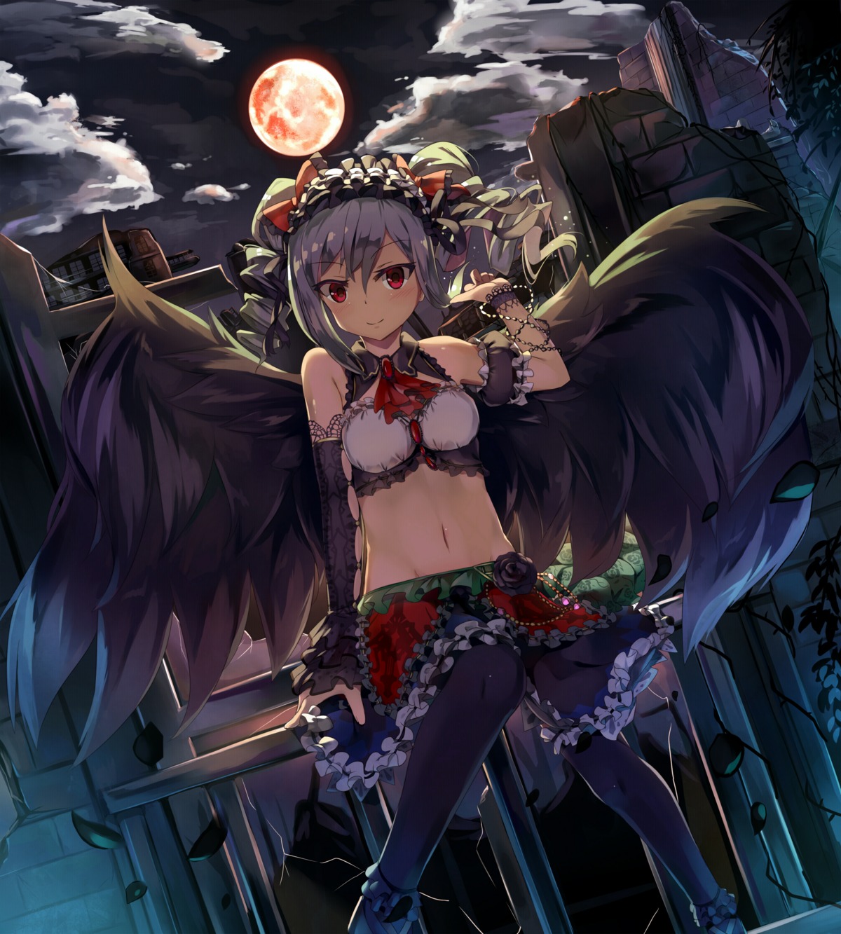 kanzaki_ranko seneto the_idolm@ster the_idolm@ster_cinderella_girls thighhighs wings