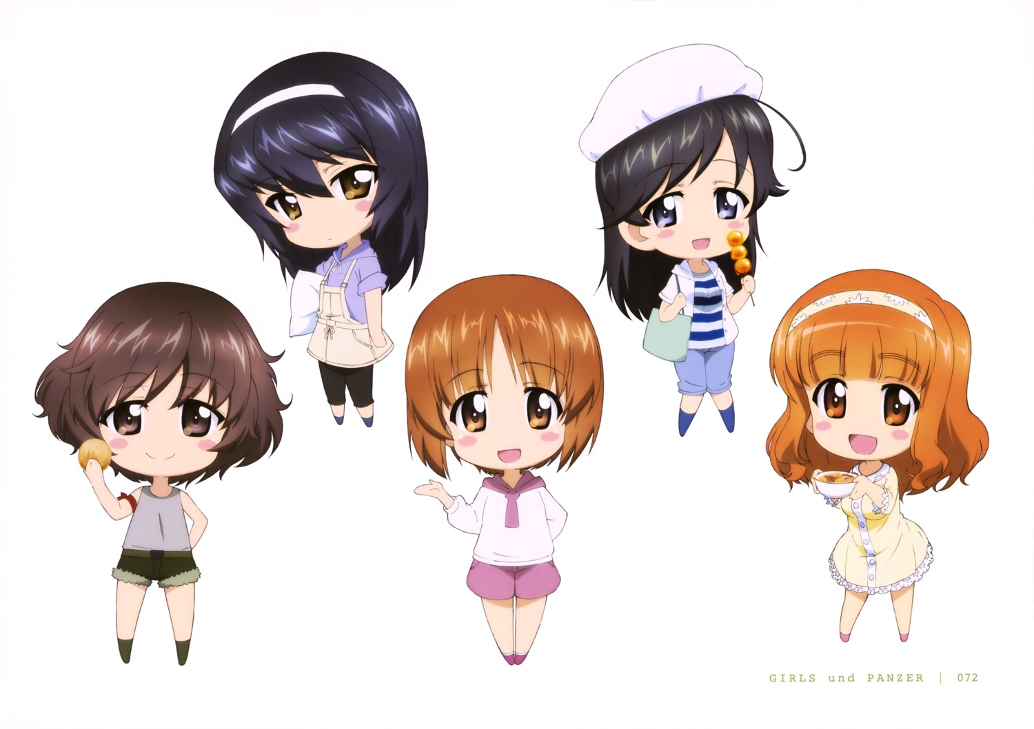 akiyama_yukari chibi dress girls_und_panzer isuzu_hana nishizumi_miho reizei_mako takebe_saori