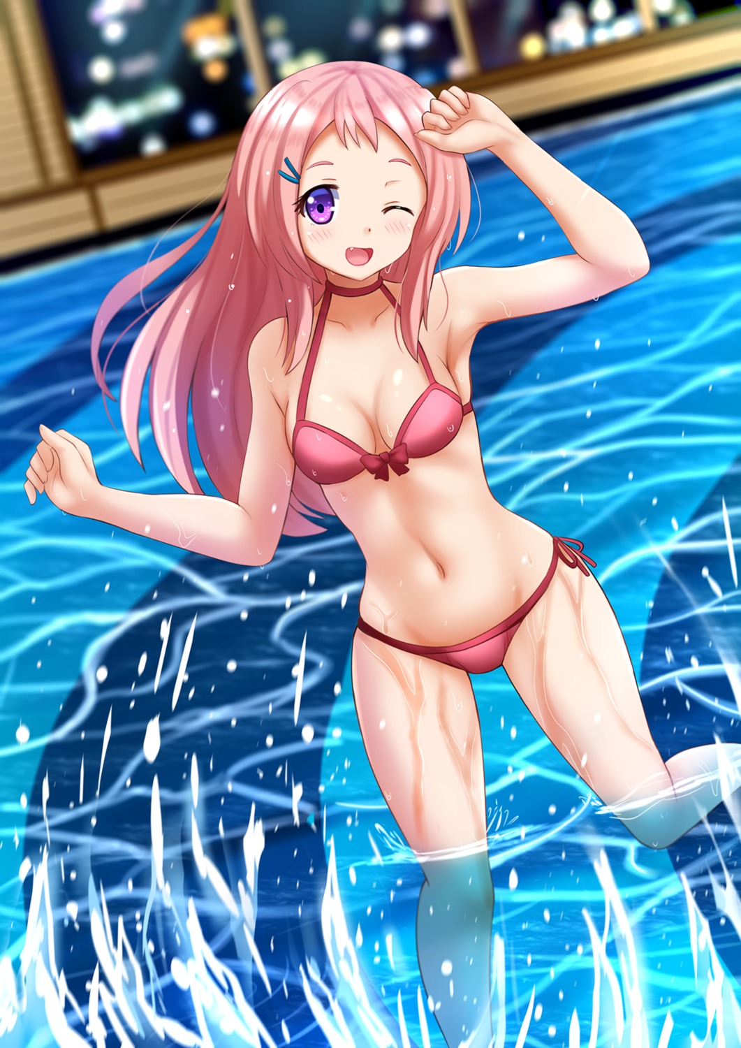 aguri_(gamers!) bikini cleavage gamers! kazenokaze swimsuits wet