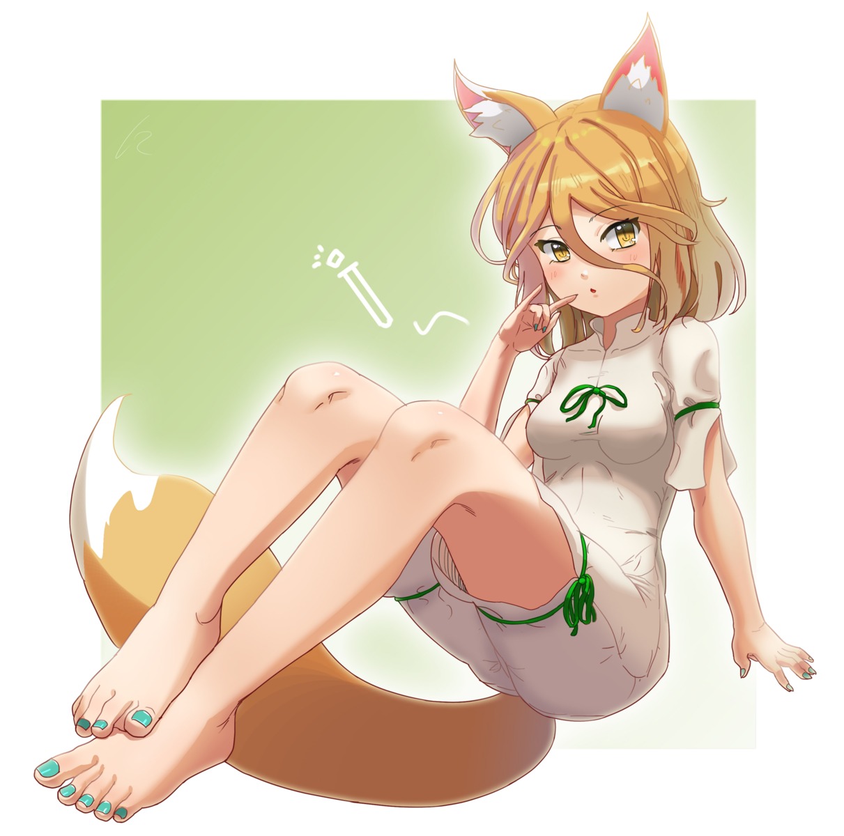 animal_ears asian_clothes feet kitsune kudamaki_tsukasa tagme tail touhou