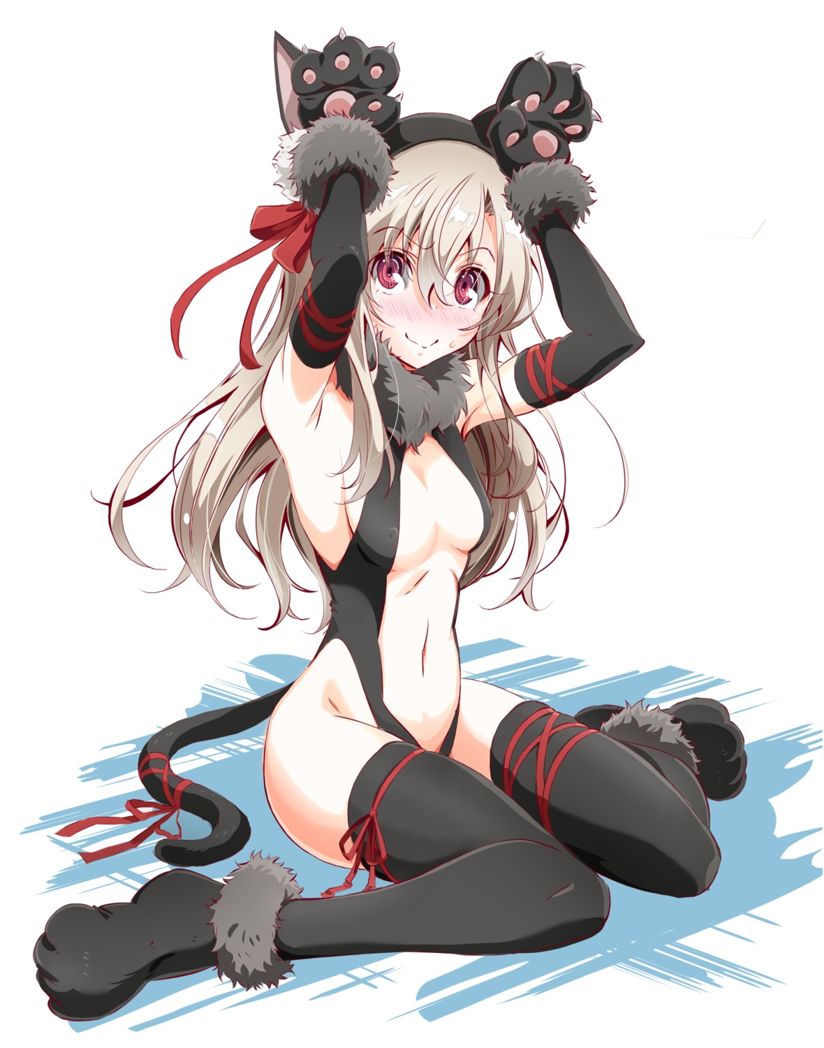 animal_ears fate/kaleid_liner_prisma_illya fate/stay_night illyasviel_von_einzbern leotard nekomimi ngv3553 no_bra tail thighhighs