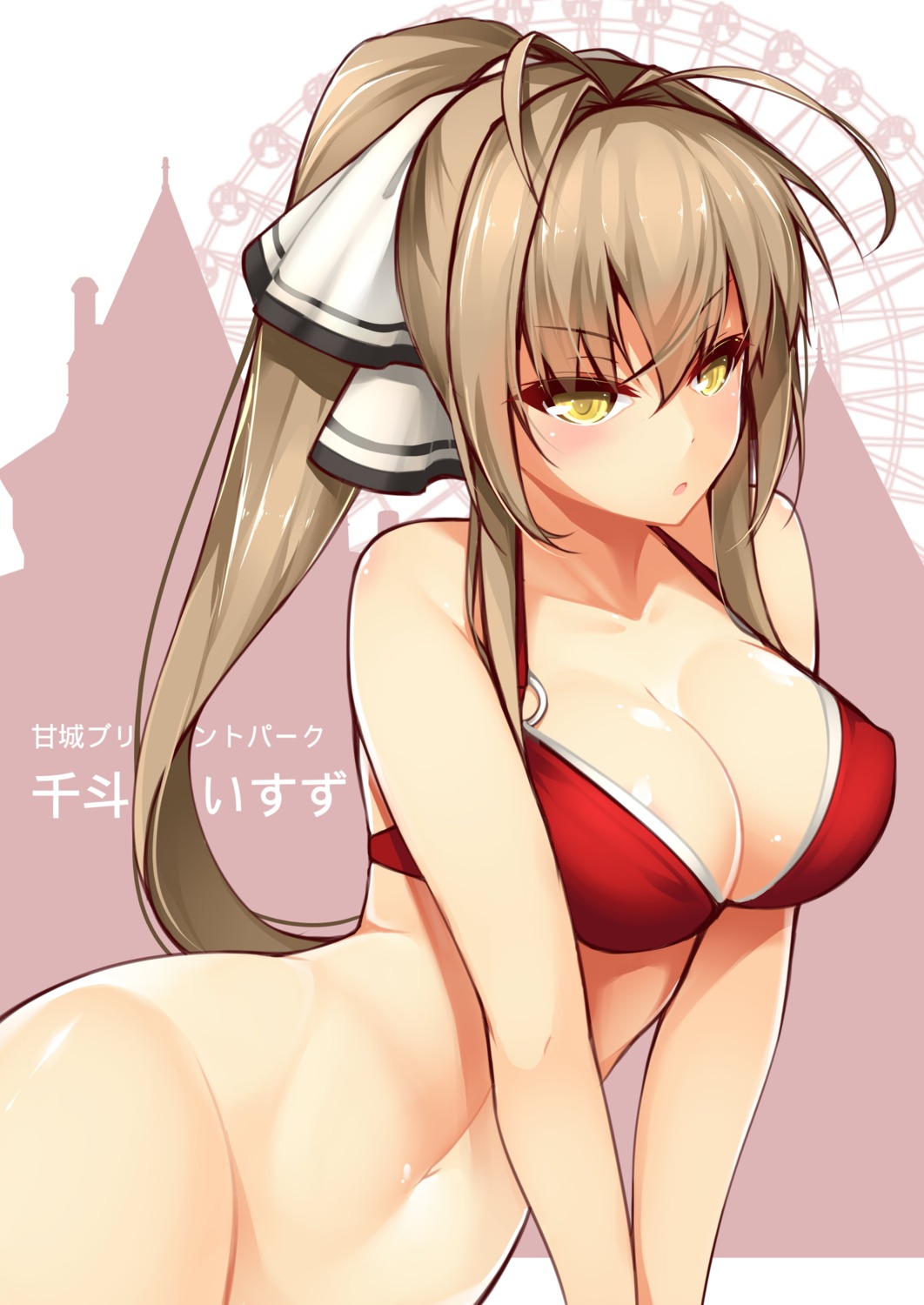 amagi_brilliant_park bikini_top bottomless dean sento_isuzu swimsuits