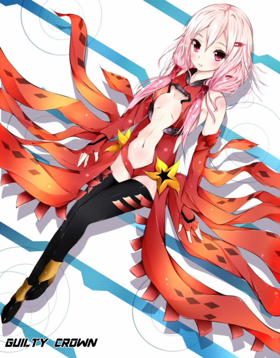 amatsuki_hotaru bodysuit guilty_crown thighhighs yuzuriha_inori