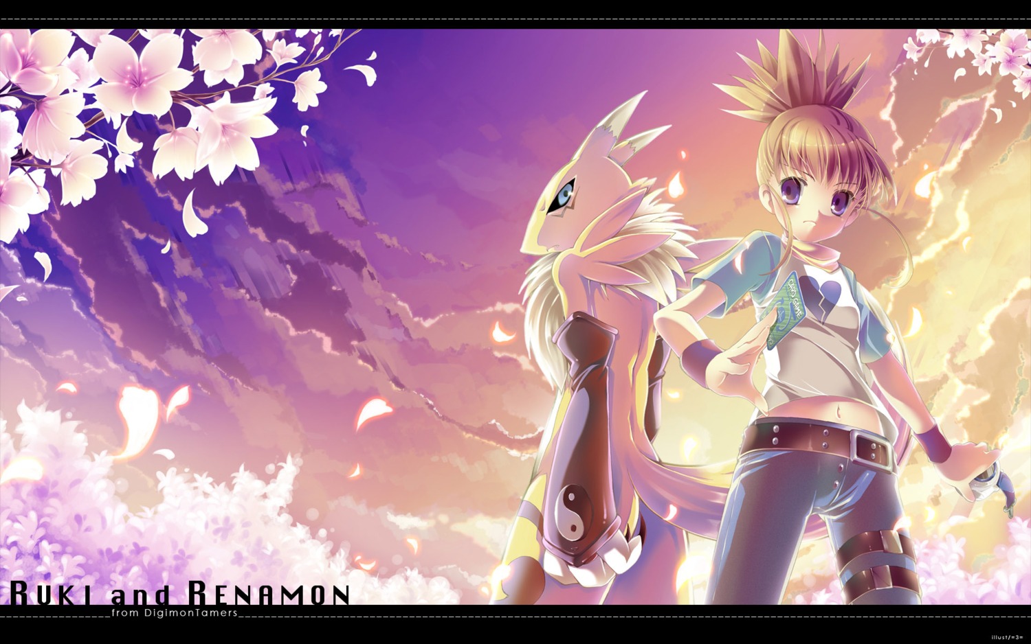 =3= digimon digimon_tamers makino_ruki renamon wallpaper