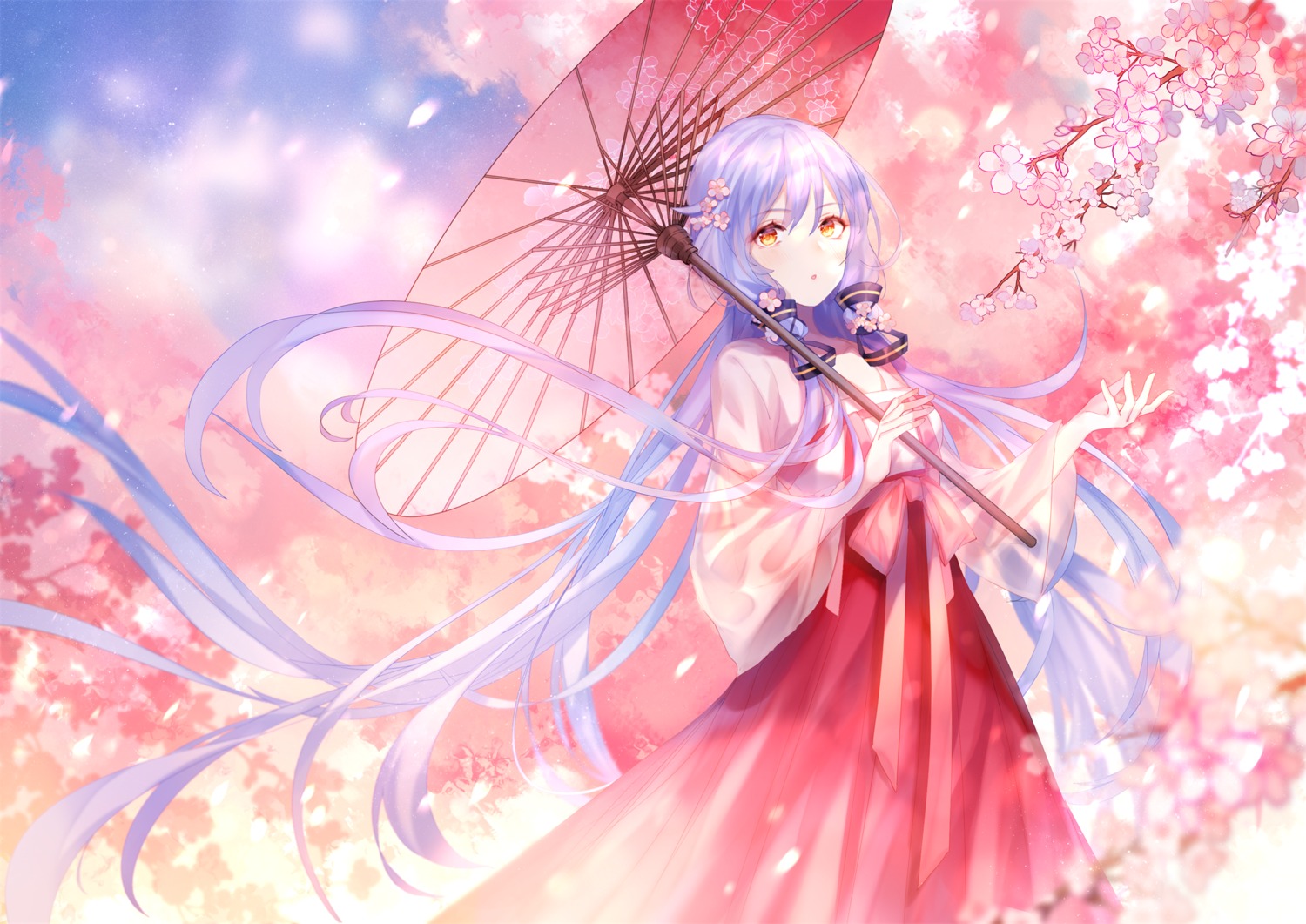 asian_clothes stardust_(vocaloid) umbrella vocaloid yu_jiu