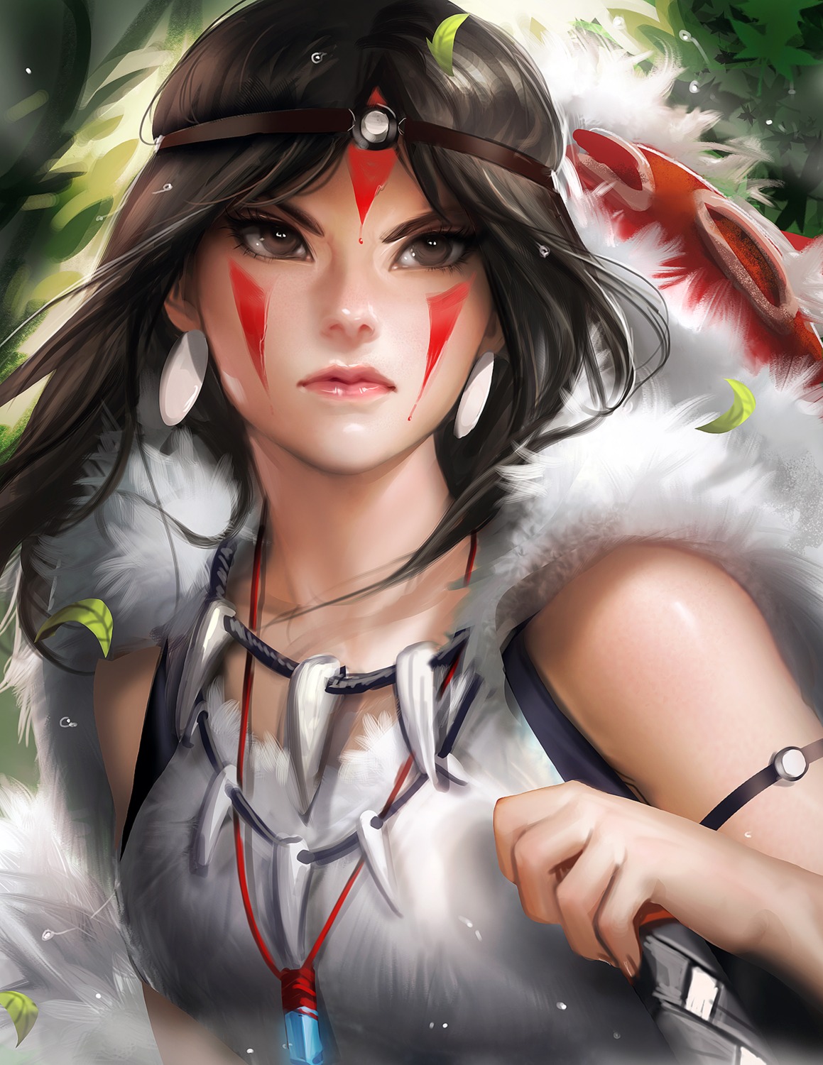 mononoke_hime sakimichan san weapon