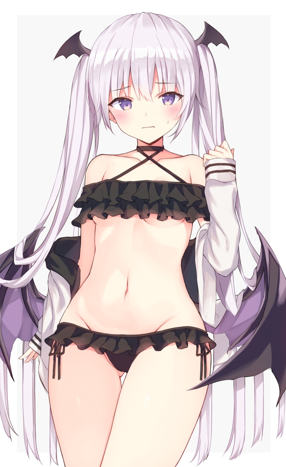 bikini open_shirt swimsuits tsunomi underboob wings