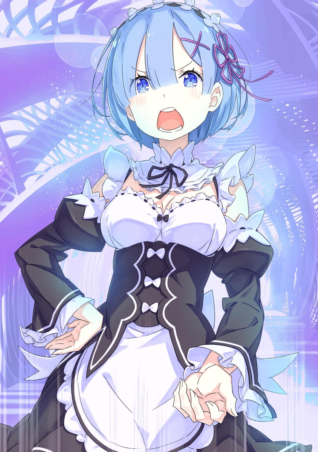 cleavage maid ootsuka_shinichirou re_zero_kara_hajimeru_isekai_seikatsu rem_(re_zero)