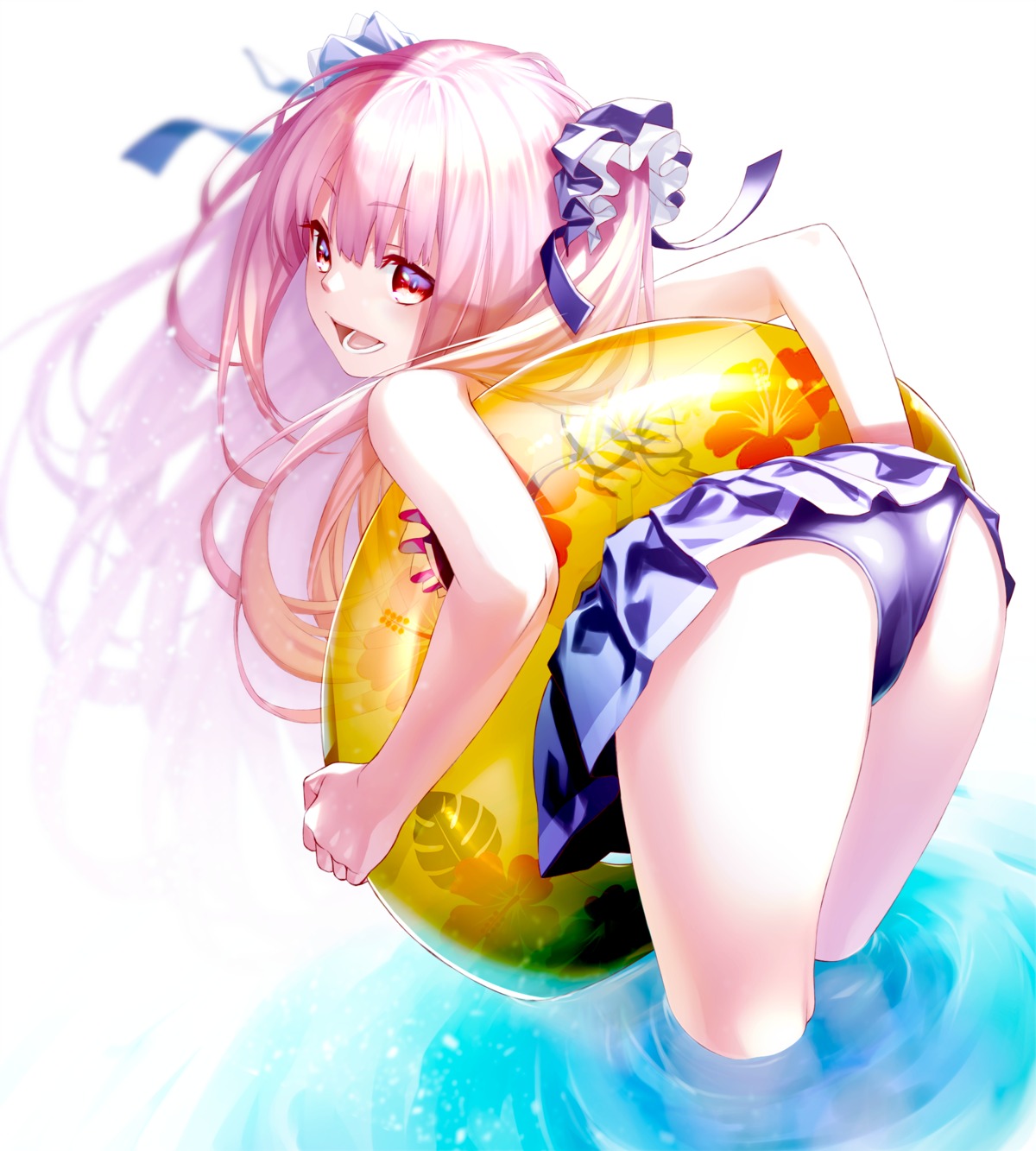 ass bikini fenrir_(fenlil0316) hololive skirt_lift swimsuits wet