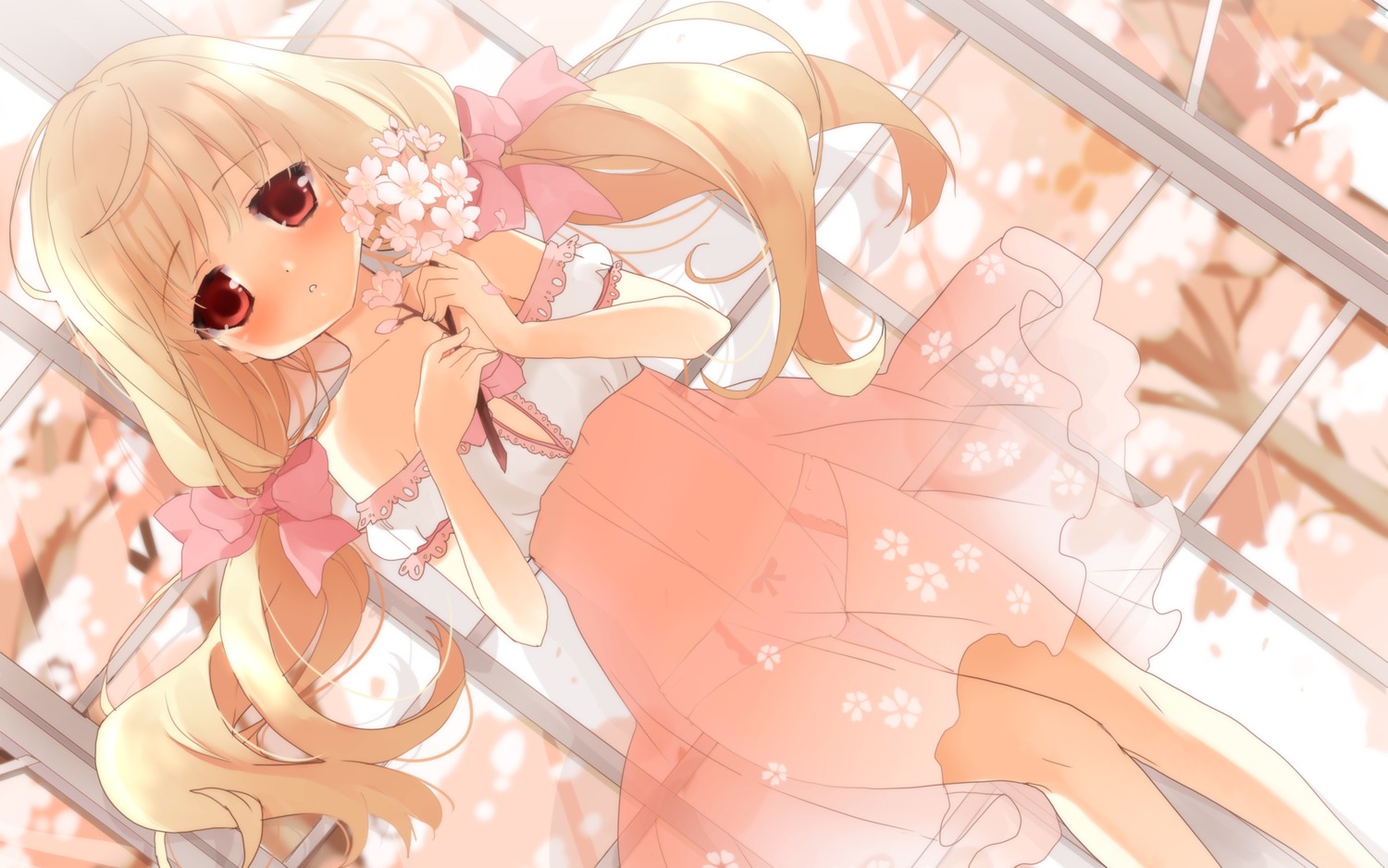 cafe_sourire cuffs dress kurot ogiwara_kyouko pantsu see_through wallpaper