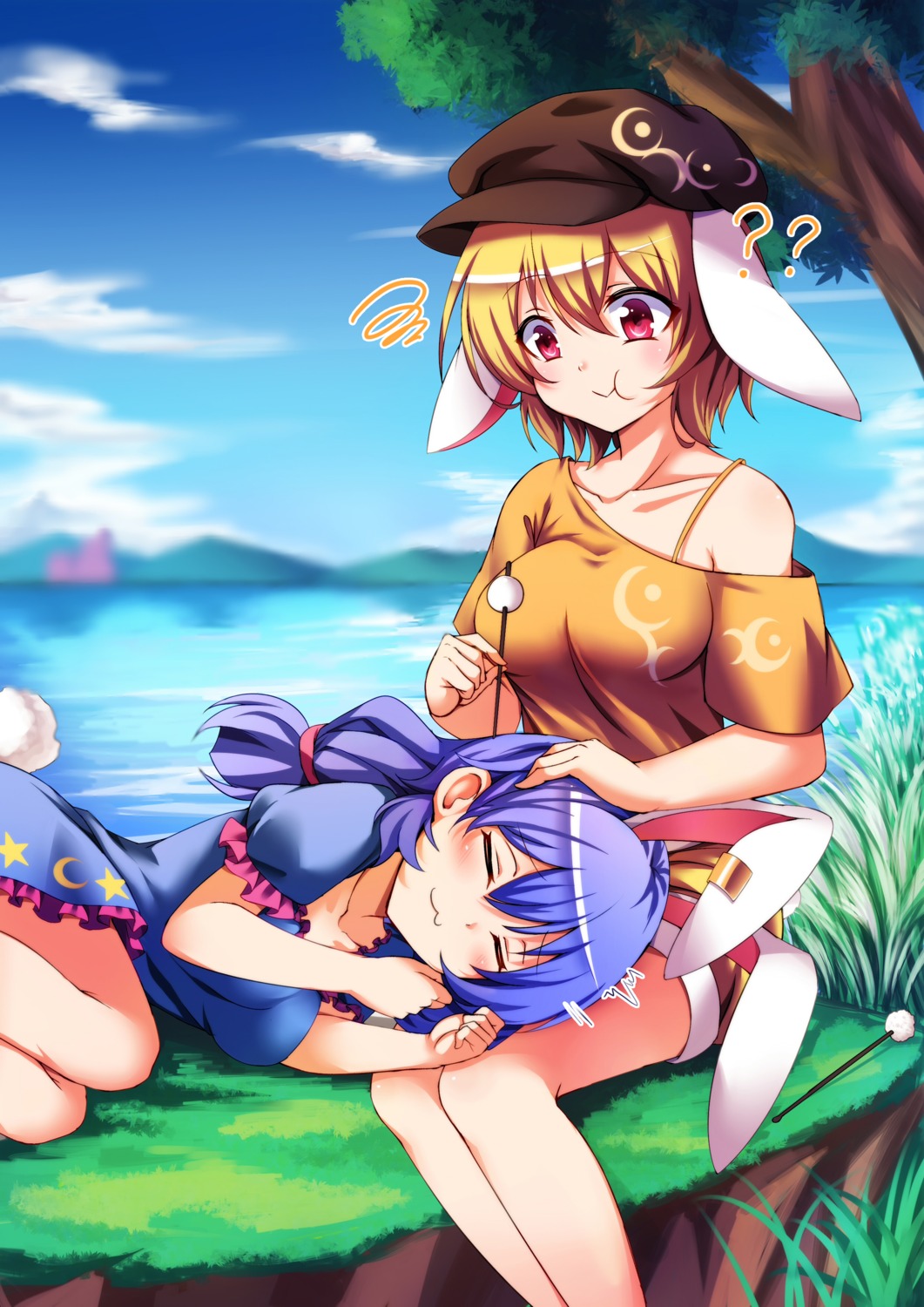 animal_ears bunny_ears dress koissa ringo_(touhou) seiran_(touhou) tail touhou