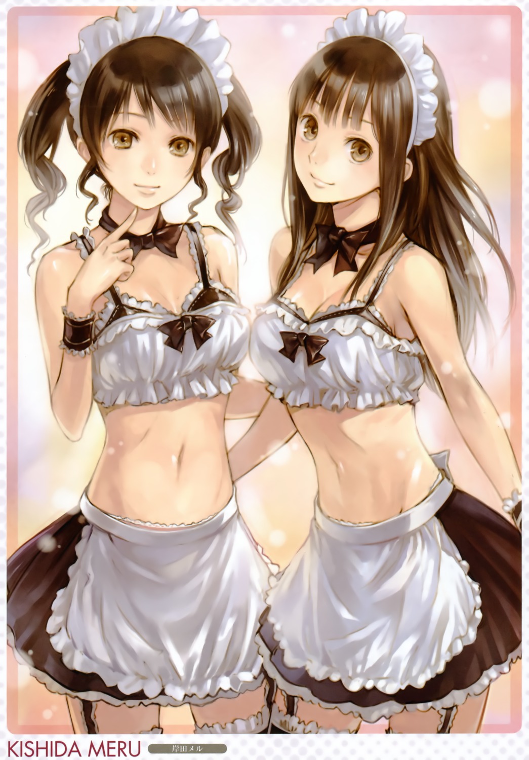 cleavage garter kishida_mel maid stockings thighhighs