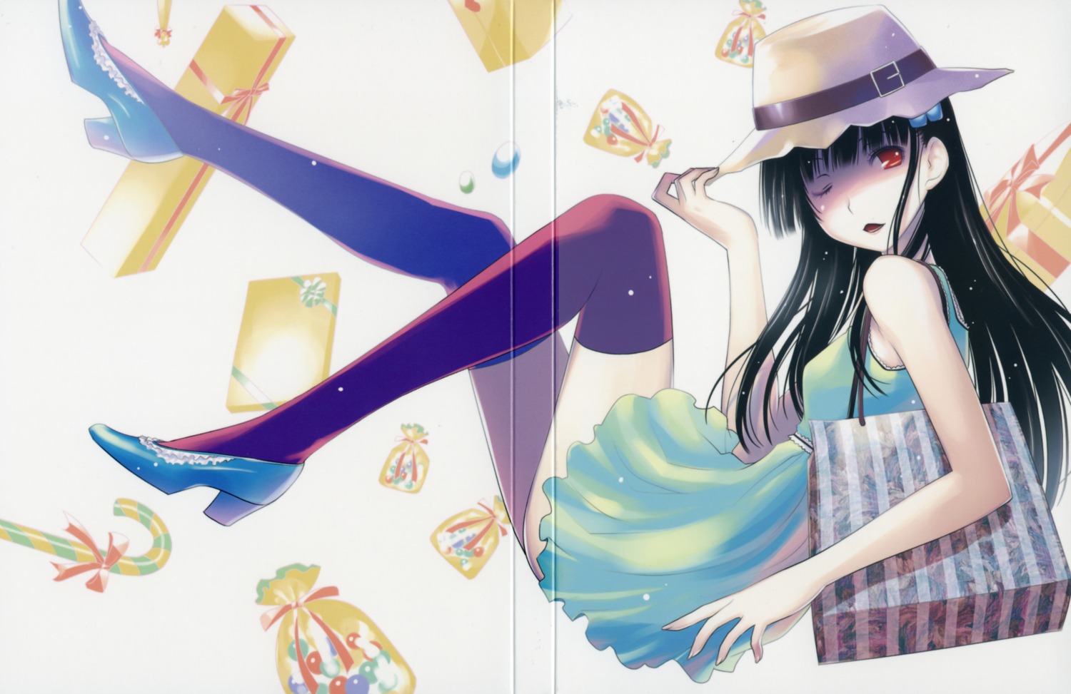 color_gap crease dress sanka_rea sankarea thighhighs