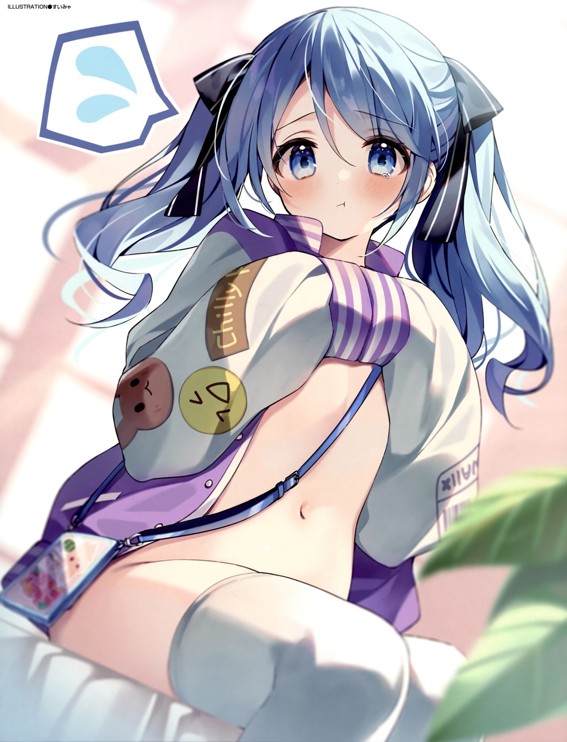 bottomless loli no_bra open_shirt sesera suimya thighhighs
