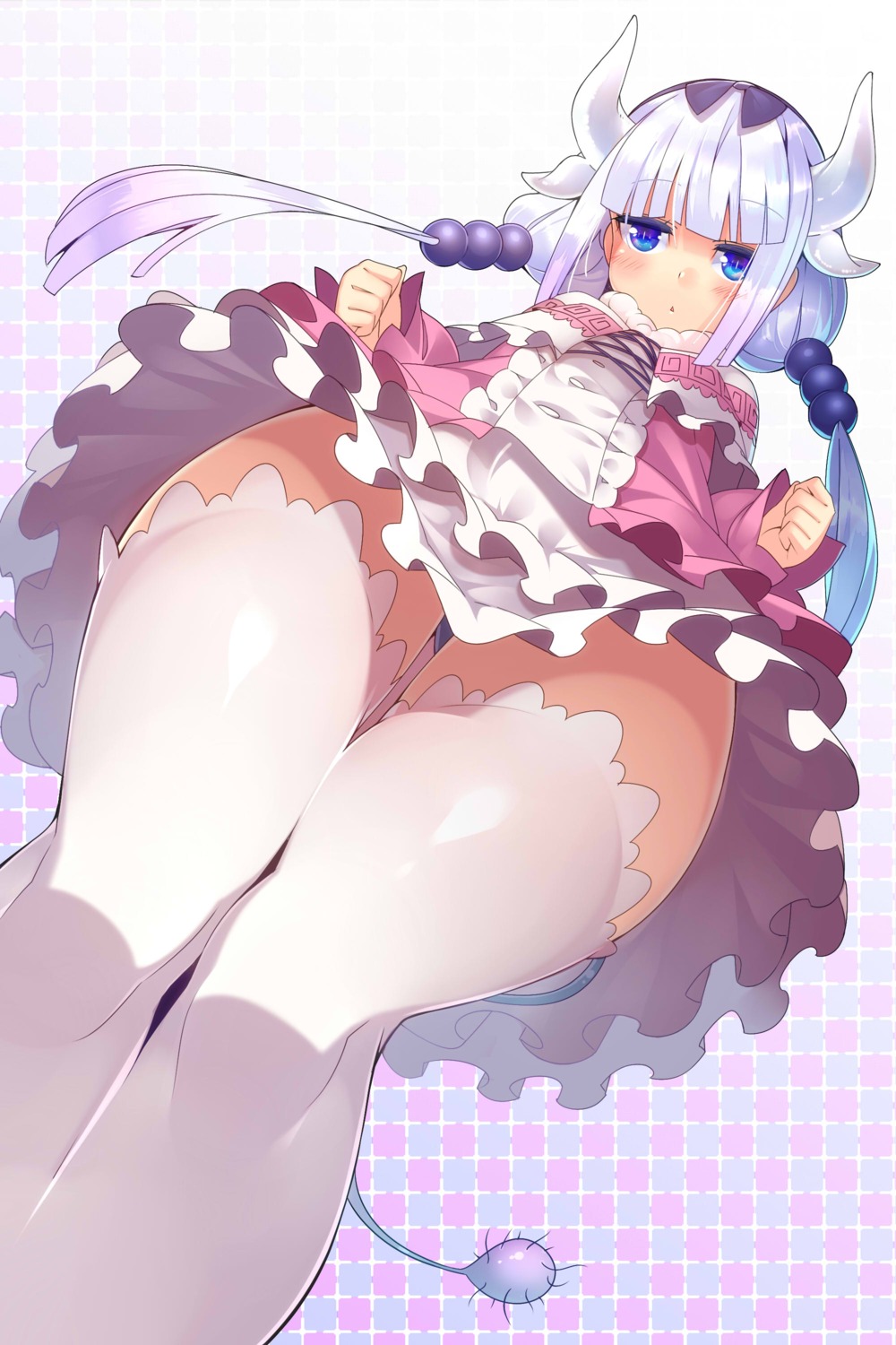 animal_ears horns kanna_kamui kobayashi-san_chi_no_maidragon kokka_han tail thighhighs