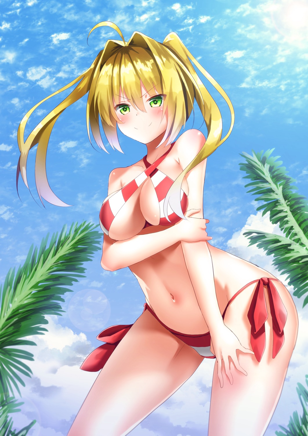 bikini fate/grand_order saber_extra swimsuits yajima_roi