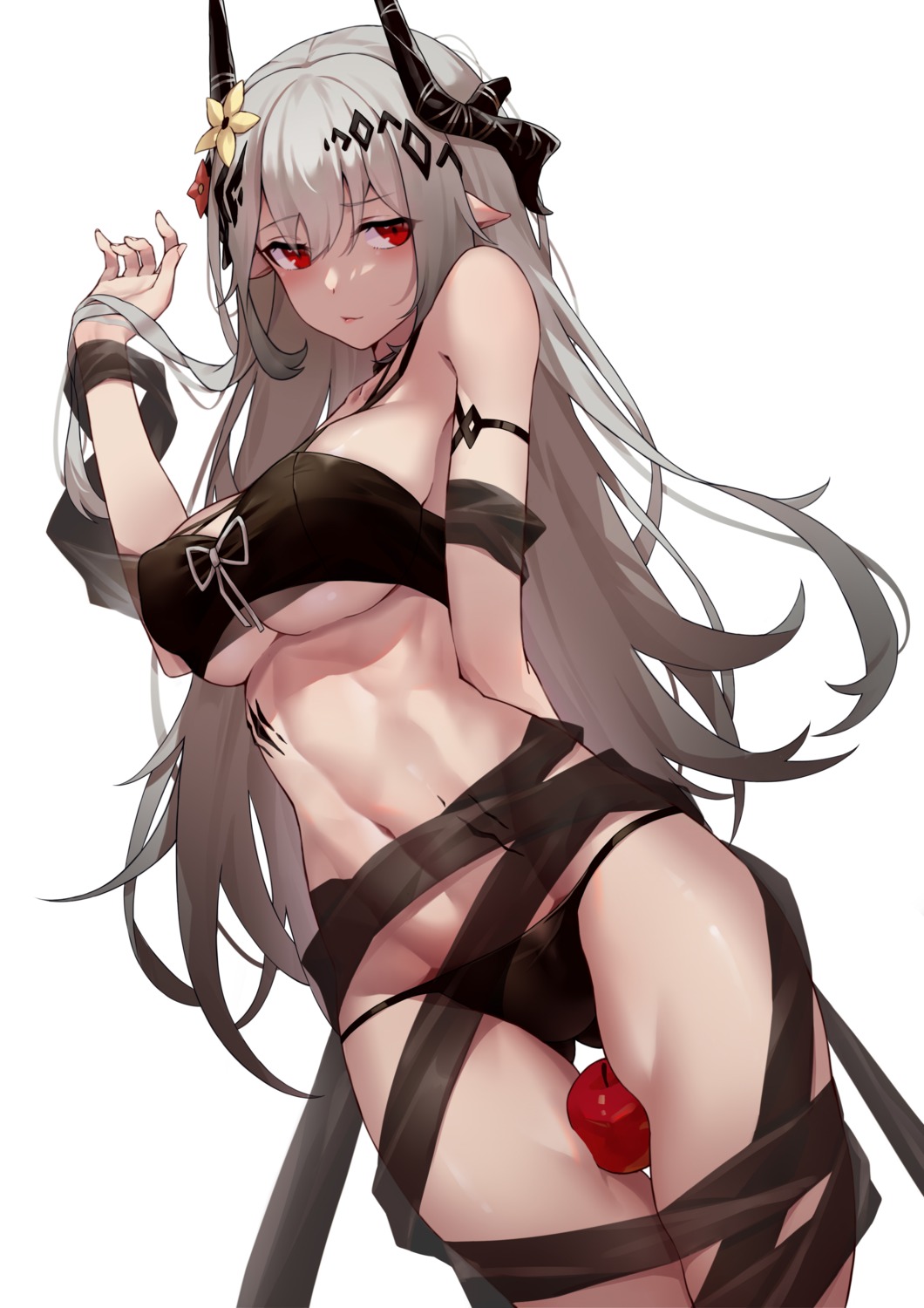 arknights bikini horns mudrock_(arknights) pointy_ears swimsuits yukiaka