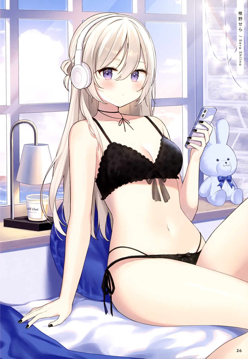 bra headphones lingerie pantsu shiino_sera string_panties