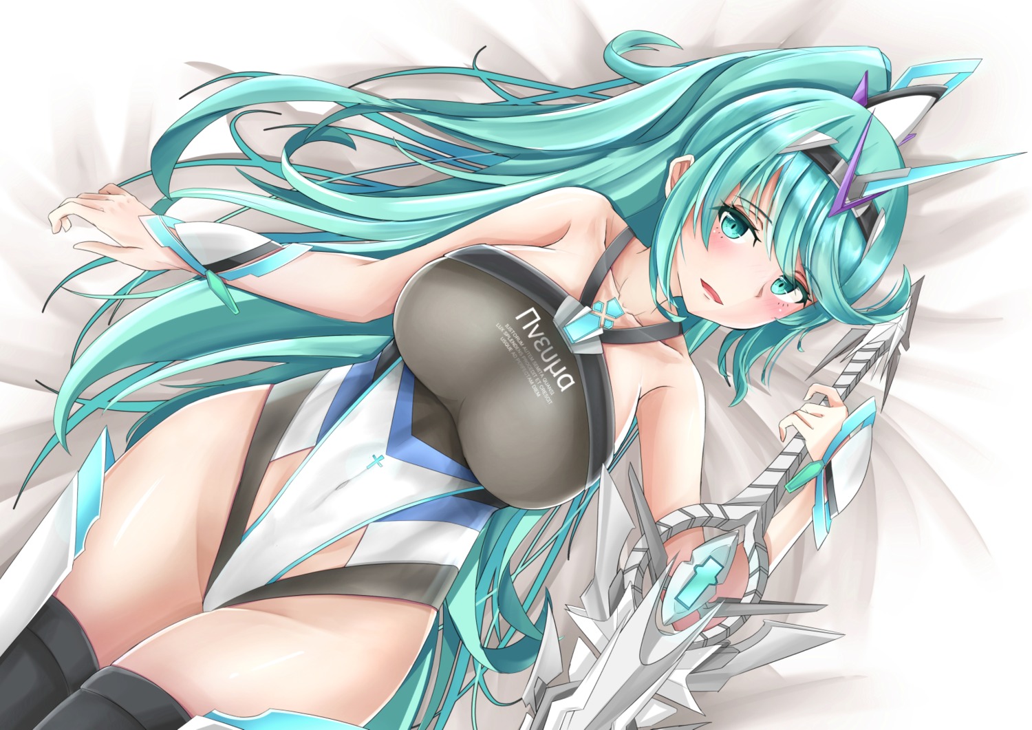 pneuma_(xenoblade_2) sarasadou_dan swimsuits sword thighhighs xenoblade xenoblade_chronicles_2