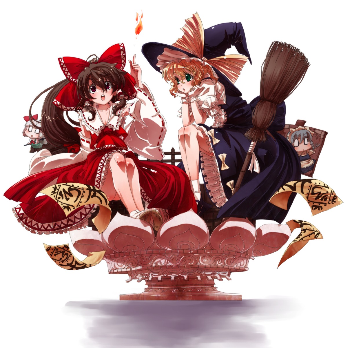 chibi hakurei_reimu izayoi_sakuya kirisame_marisa konpaku_youmu maid miko ruo sword touhou witch