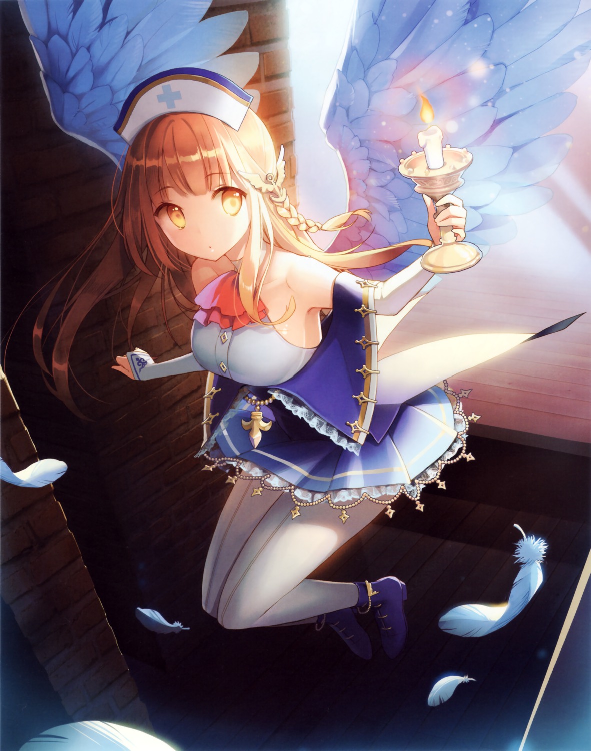 aomono candle_celestial_sariel cardfight_vanguard nurse pantyhose salty wings