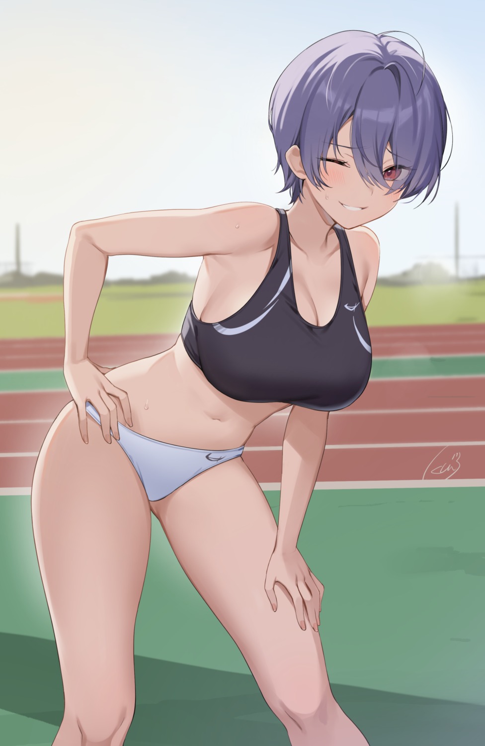 cleavage gym_uniform ikomochi