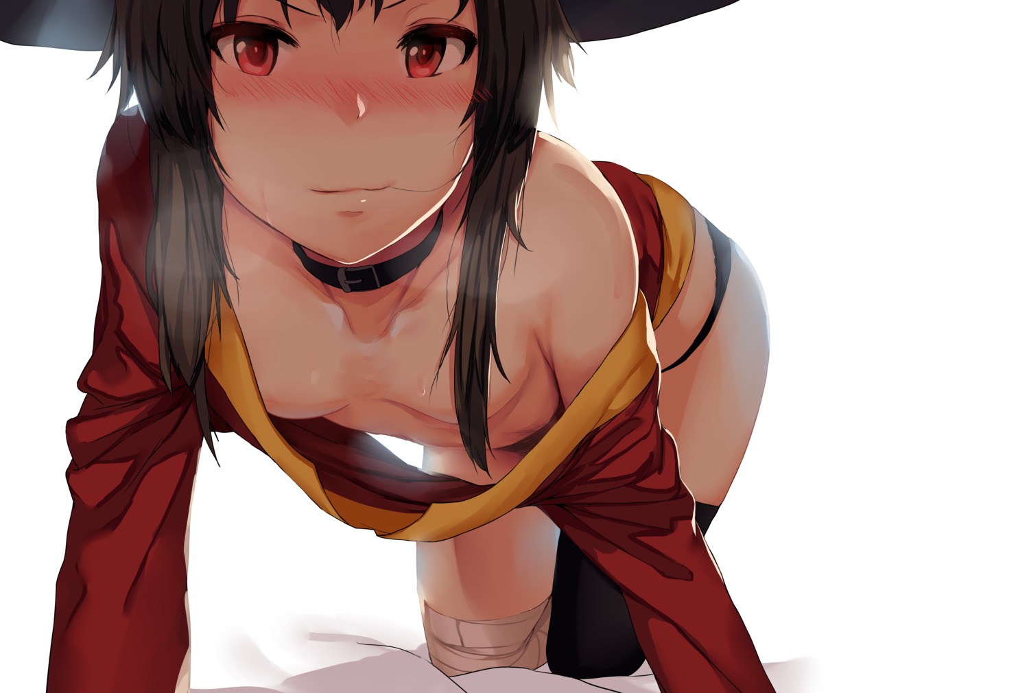 bandages breasts dress hews kono_subarashii_sekai_ni_shukufuku_wo! loli megumin no_bra pantsu thighhighs