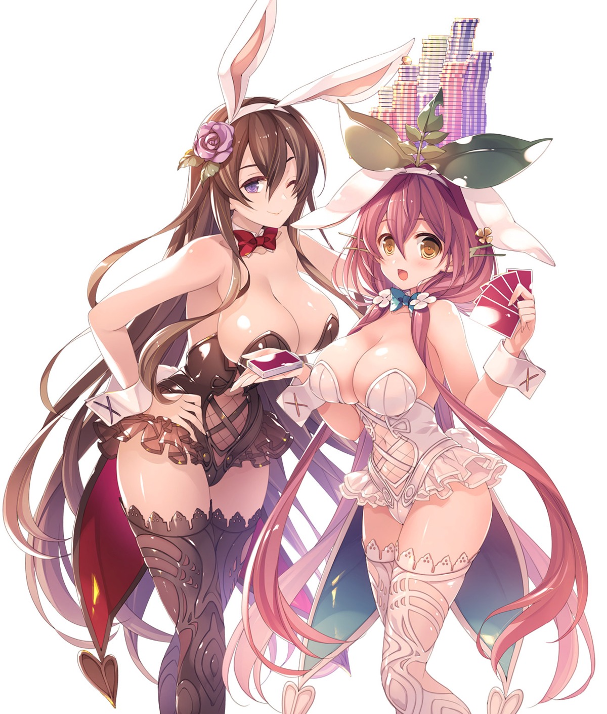 animal_ears bunny_ears bunny_girl cleavage granblue_fantasy mizuno_(suisuiw) rosetta_(granblue_fantasy) tail thighhighs yggdrasill_(granblue_fantasy)