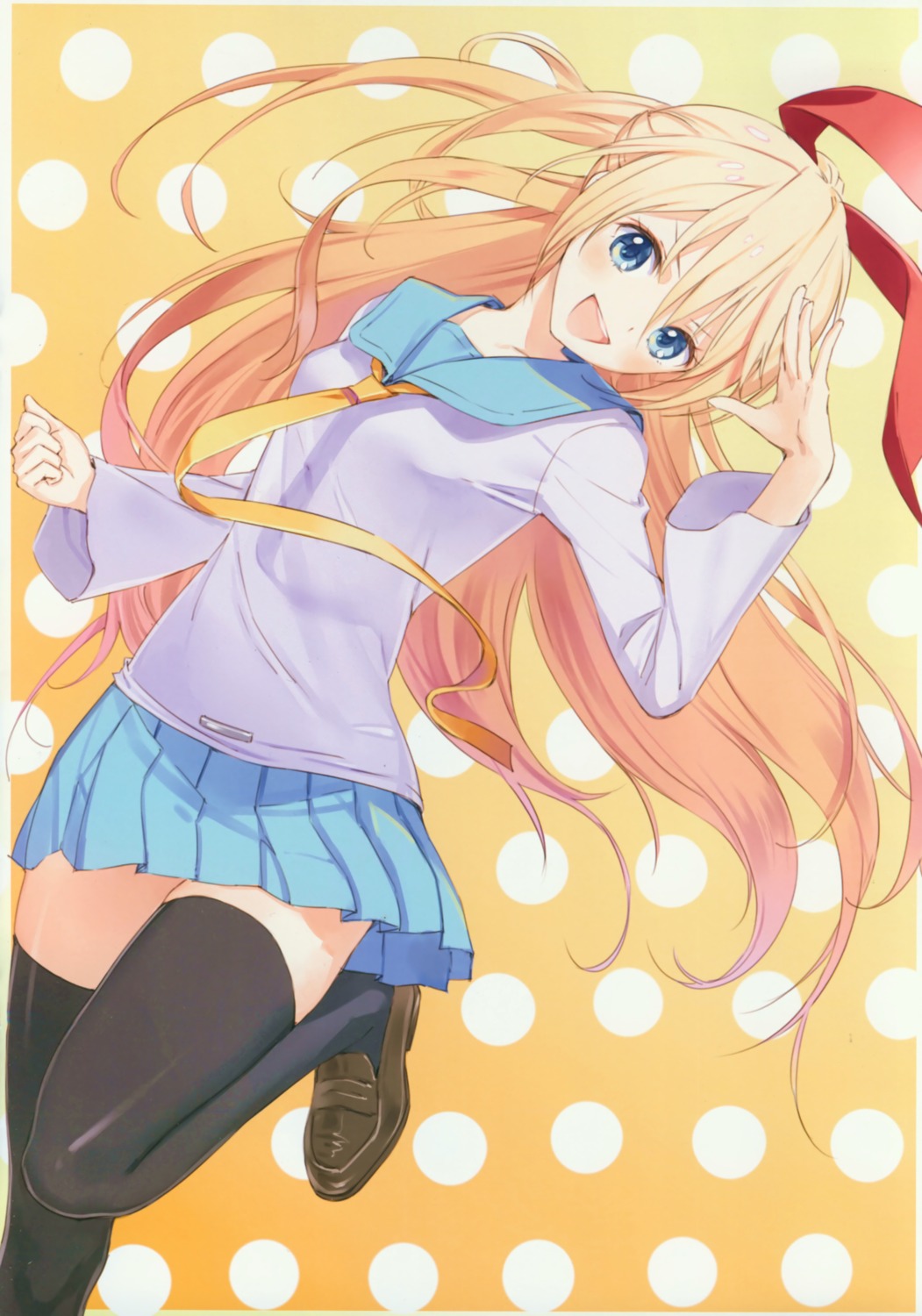 kirisaki_chitoge kishida_mel maigo_tsuushin nisekoi overfiltered seifuku thighhighs