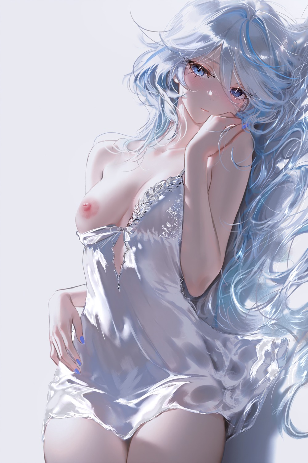 breasts furina genshin_impact heterochromia lingerie nipples nixeu no_bra see_through