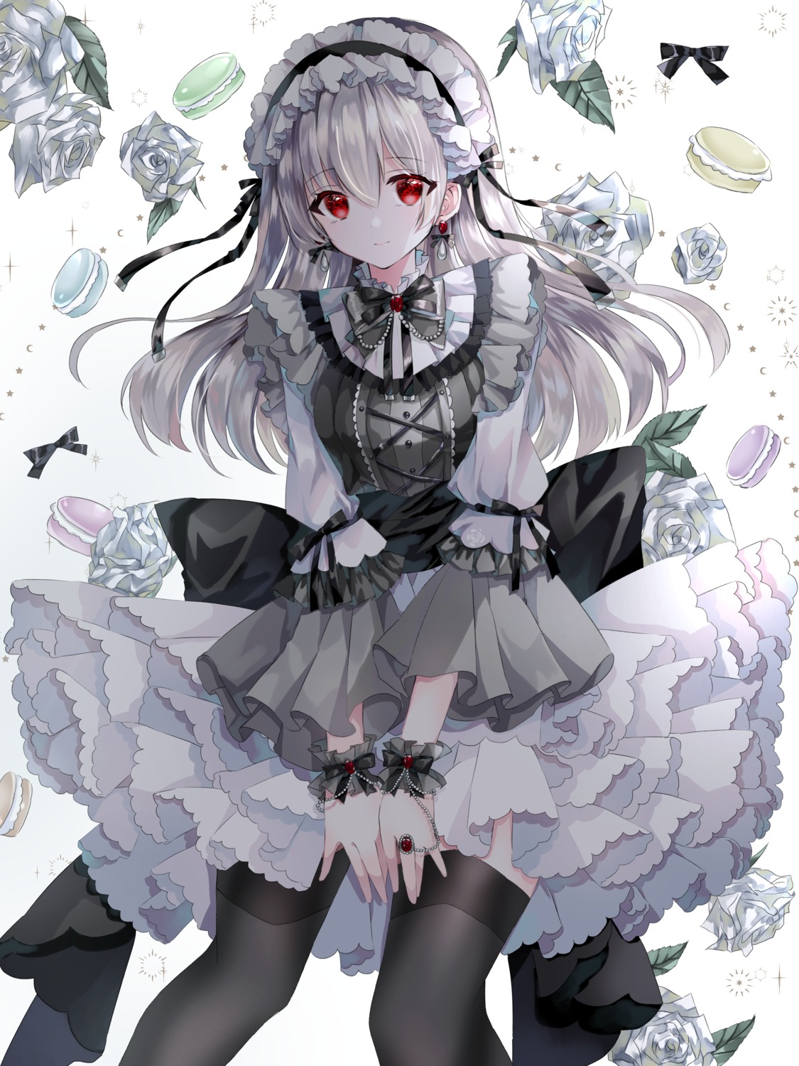 dress gothic_lolita lolita_fashion skirt_lift thighhighs yumekoron