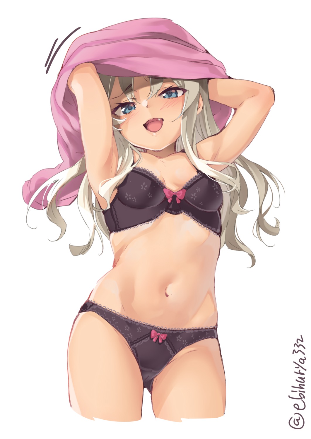 bra cameltoe cleavage ebifurya grecale_(kancolle) kantai_collection loli pantsu shirt_lift