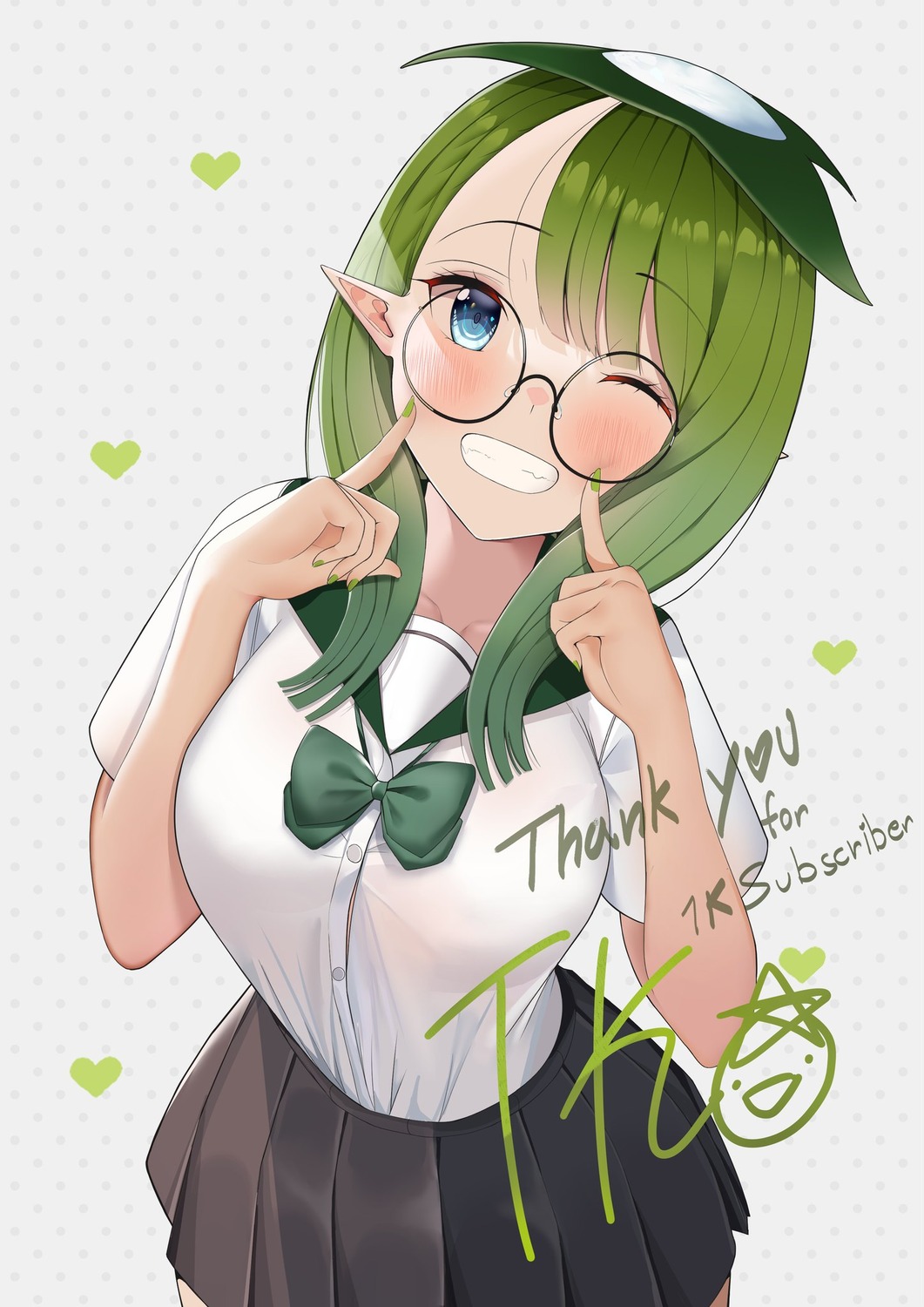 megane pointy_ears seifuku zotari